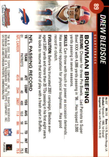 A8594- 2002 Bowman Chrome FB Cards 1-275 +Inserts -You Pick- 15+ FREE US SHIP - Picture 131 of 391