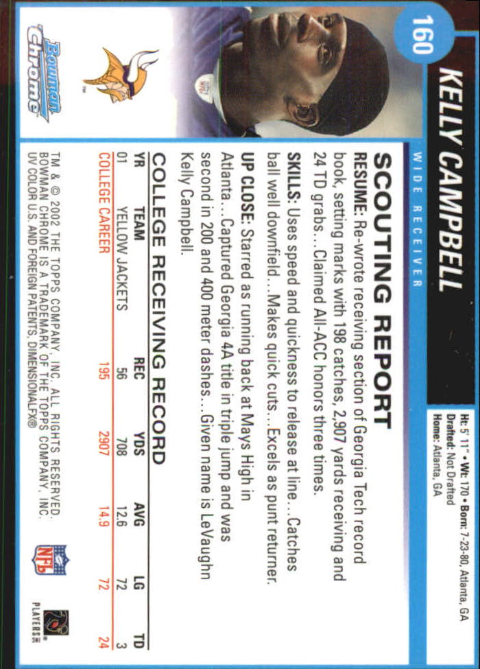 A8594- 2002 Bowman Chrome FB Cards 1-275 +Inserts -You Pick- 15+ FREE US SHIP - Picture 245 of 391