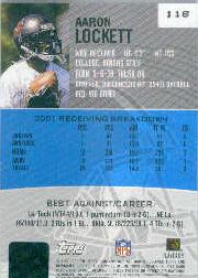 2002 Bowman's Best #118 Aaron Lockett AU RC back image