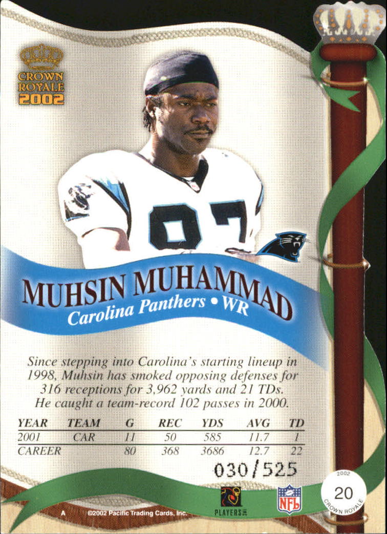 2002 Crown Royale Red #20 Muhsin Muhammad back image
