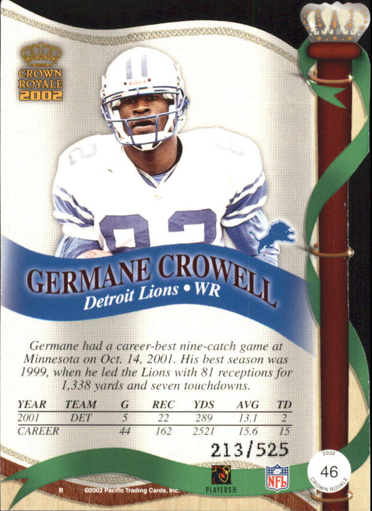 2002 Crown Royale Red #46 Germane Crowell back image