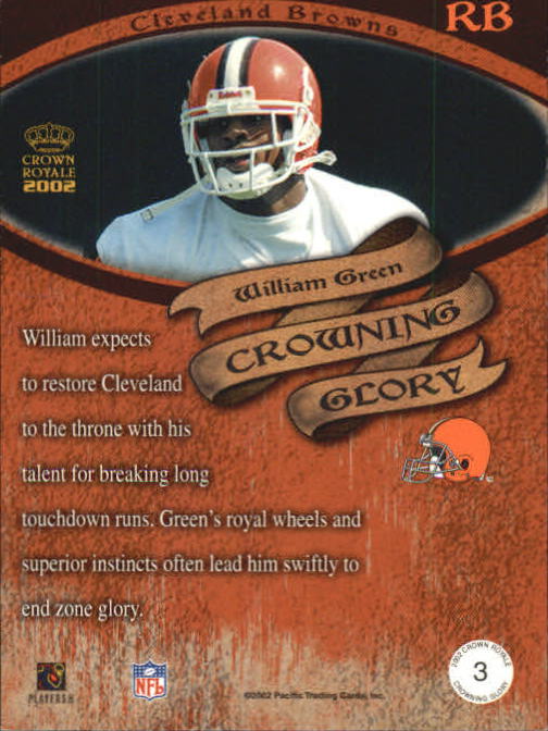 2002 Crown Royale Crowning Glory #3 William Green back image
