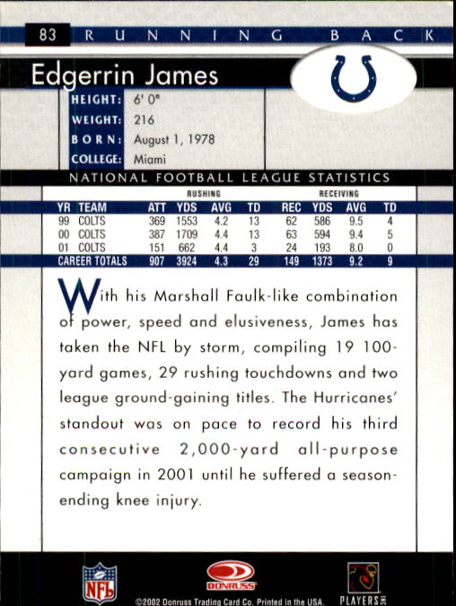 B1433- 2002 Donruss Football Cards 1-200 +Inserts -You Pick- 15+ FREE US SHIP - Picture 59 of 179