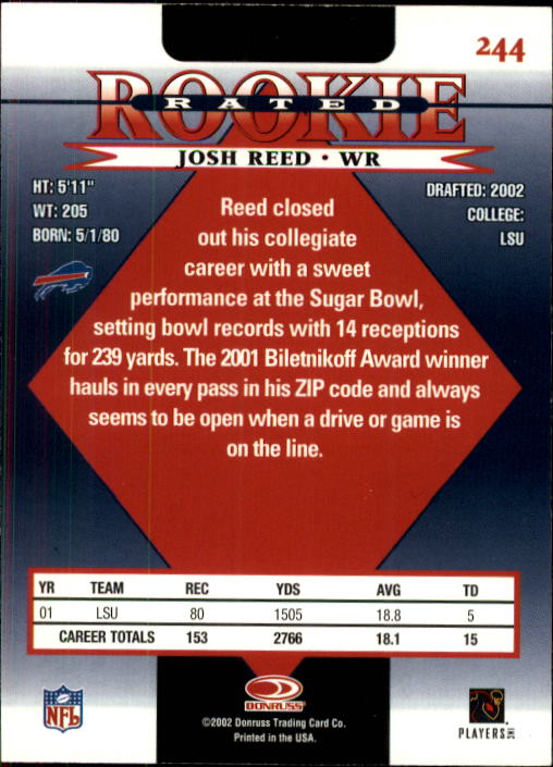 2002 Donruss Football Card Pick (Base) 101-300