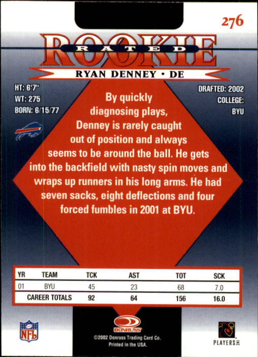 2002 Donruss Football Card Pick (Base) 101-300