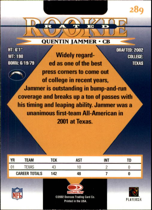 2002 Donruss Football Card Pick (Base) 101-300