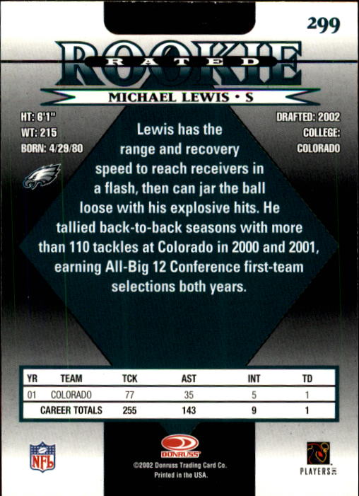 2002 Donruss Football Card Pick (Base) 101-300