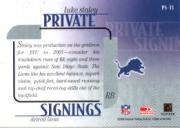 2002 Donruss Private Signings #PS33 Luke Staley back image