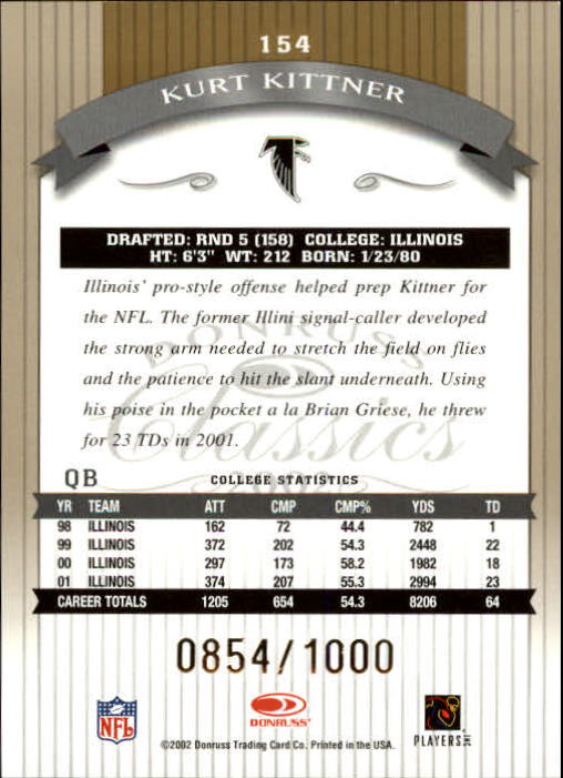 2002 Donruss Classics Football "Main Set" Cards - Picture 41 of 47