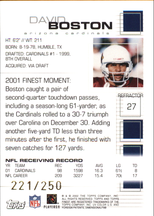 A8908- 2002 Finest Football Card #s 1-114 +Rookies -You Pick- 15+ FREE US SHIP - Picture 5 of 43