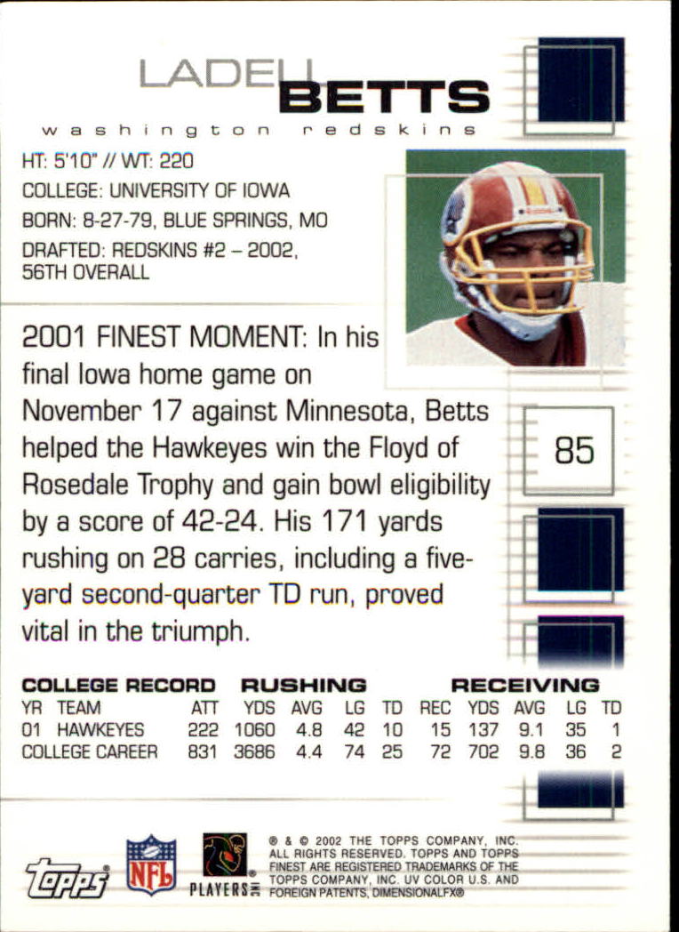 A8908- 2002 Finest Football Card #s 1-114 +Rookies -You Pick- 15+ FREE US SHIP - Picture 13 of 43