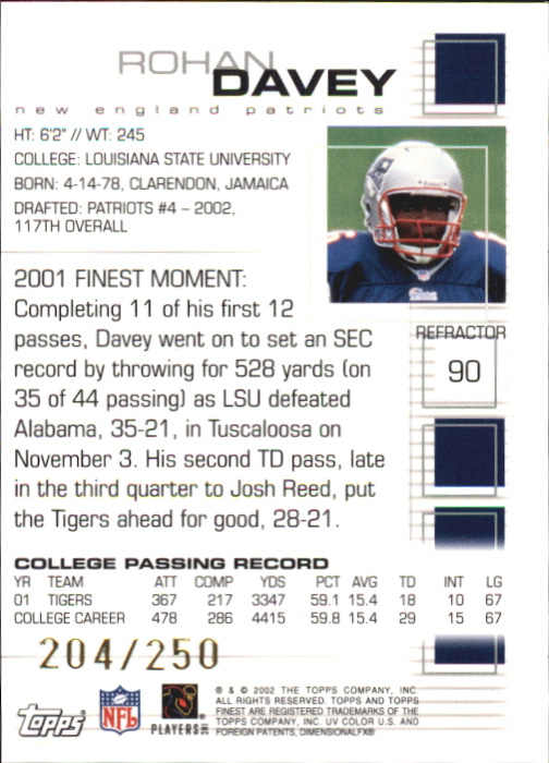 A8908- 2002 Finest Football Card #s 1-114 +Rookies -You Pick- 15+ FREE US SHIP - Picture 15 of 43