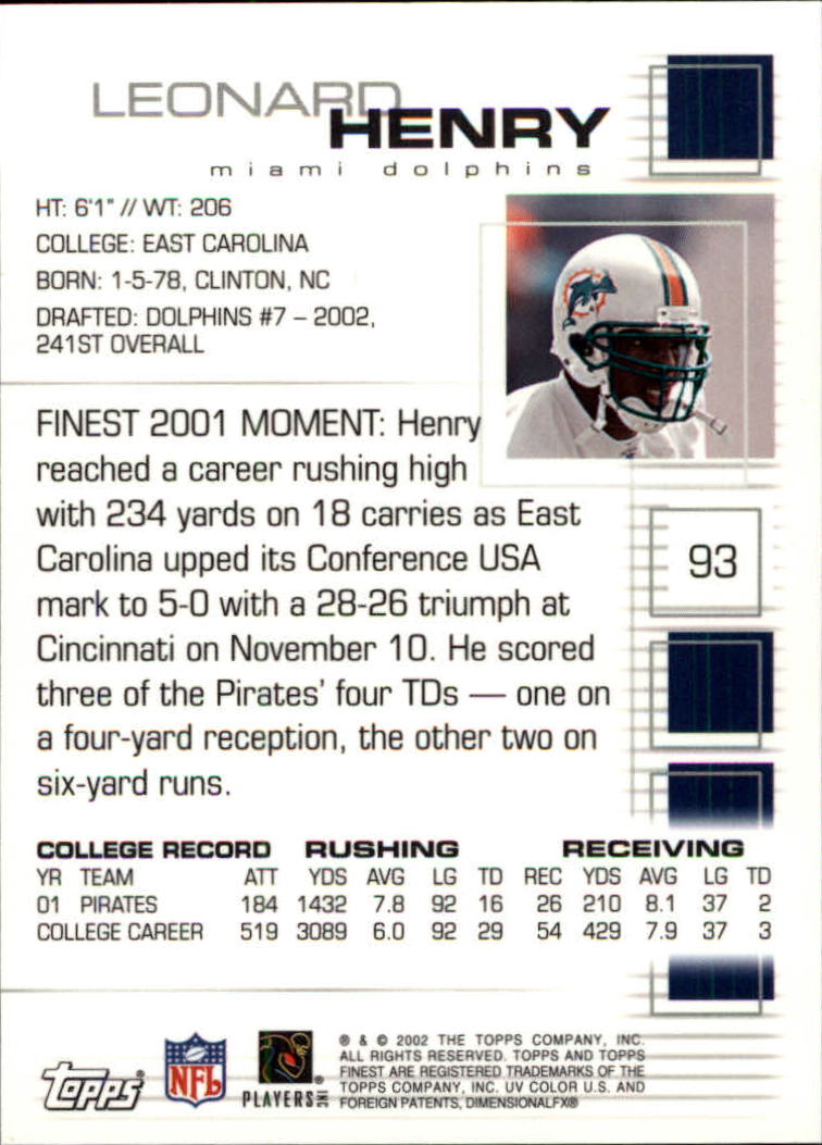 A8908- 2002 Finest Football Card #s 1-114 +Rookies -You Pick- 15+ FREE US SHIP - Picture 17 of 43