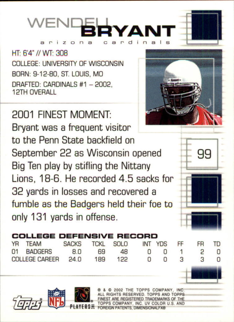 A8908- 2002 Finest Football Card #s 1-114 +Rookies -You Pick- 15+ FREE US SHIP - Picture 27 of 43