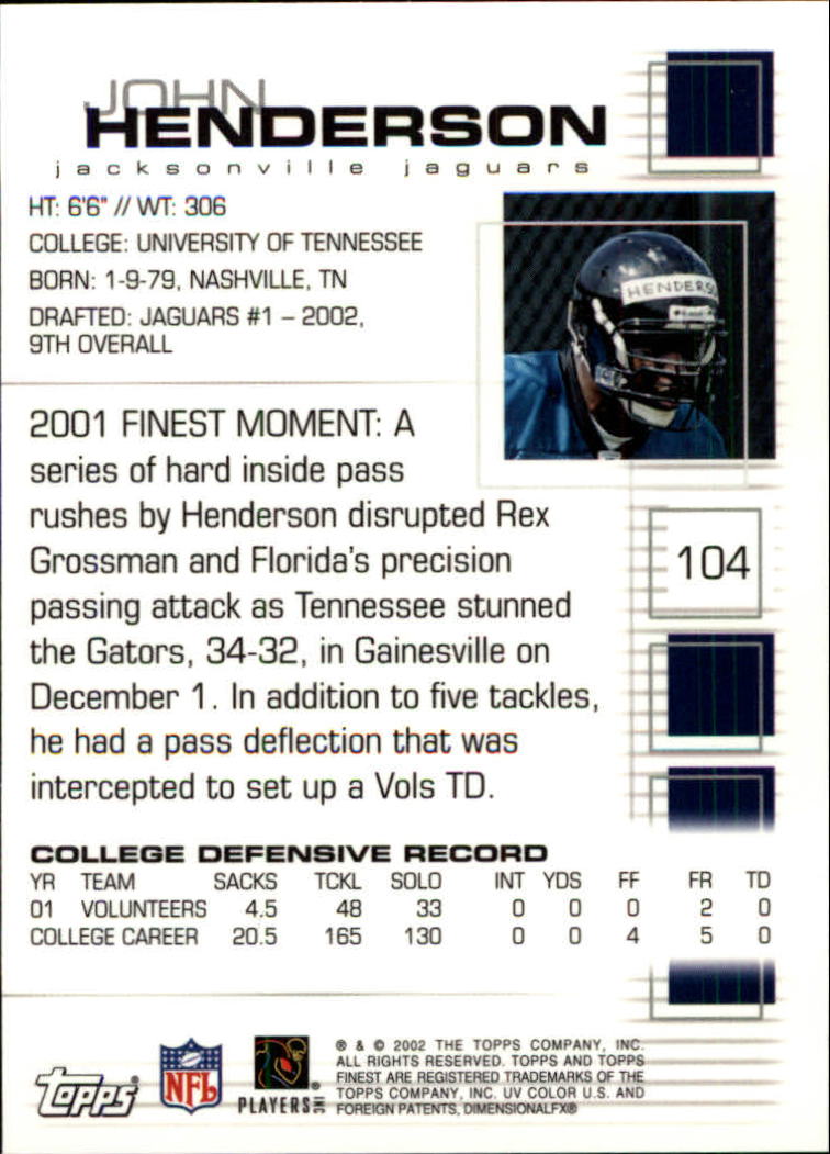 A8908- 2002 Finest Football Card #s 1-114 +Rookies -You Pick- 15+ FREE US SHIP - Picture 31 of 43