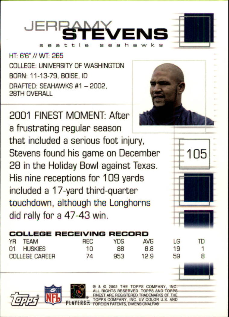 A8908- 2002 Finest Football Card #s 1-114 +Rookies -You Pick- 15+ FREE US SHIP - Picture 33 of 43