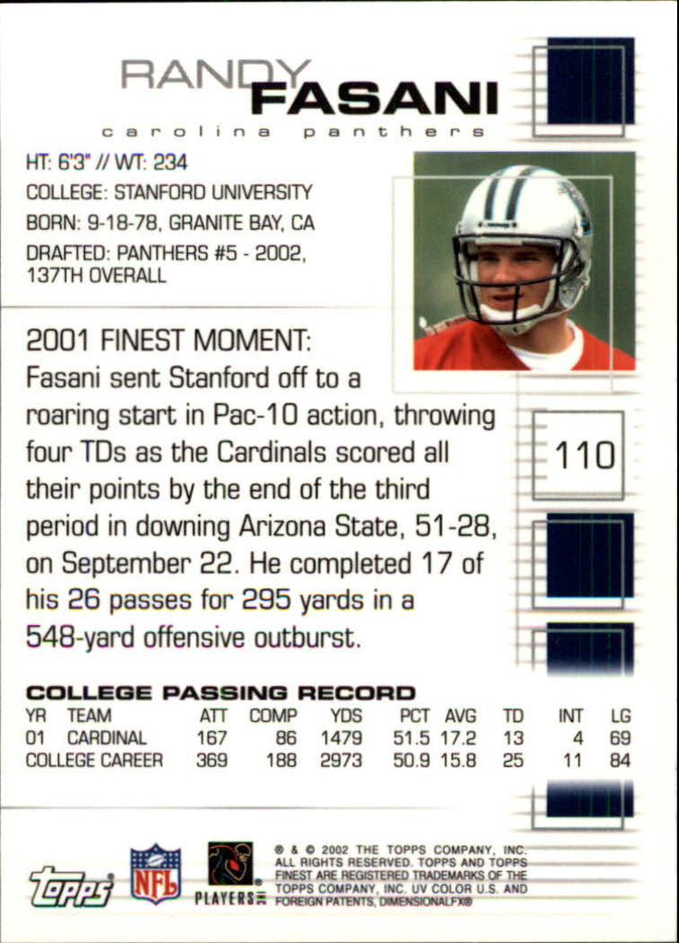 A8908- 2002 Finest Football Card #s 1-114 +Rookies -You Pick- 15+ FREE US SHIP - Picture 39 of 43