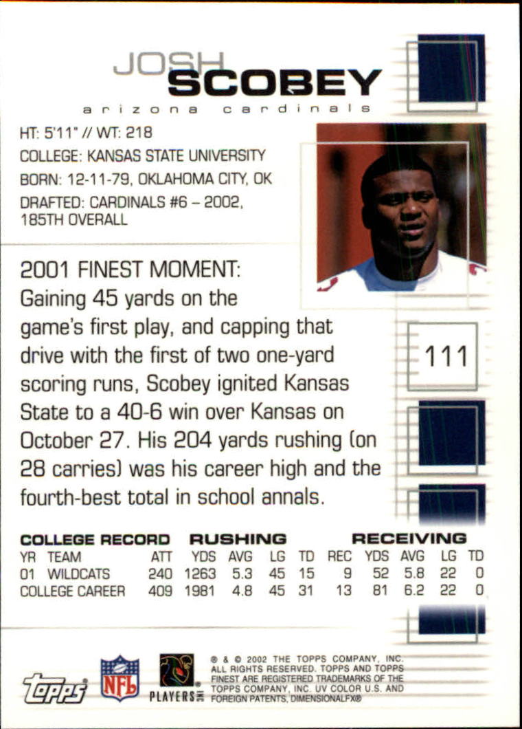 A8908- 2002 Finest Football Card #s 1-114 +Rookies -You Pick- 15+ FREE US SHIP - Picture 41 of 43