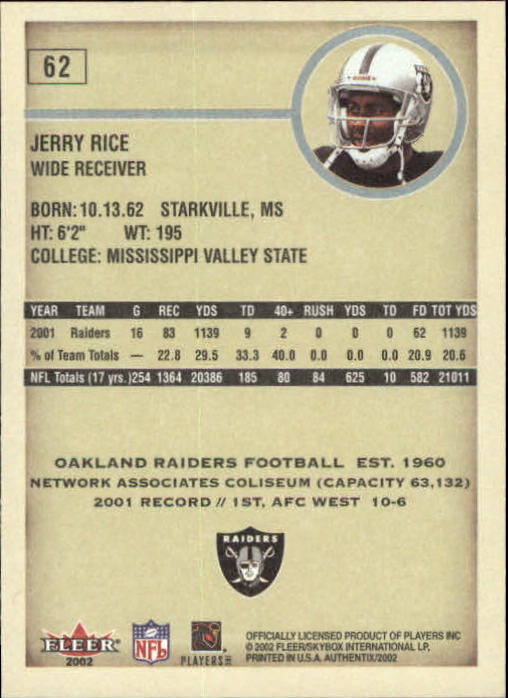 Jerry Rice cards (2000-2022) 49ers Raiders - You Choose - Bild 94 von 227