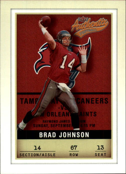 2002 UPPER DECK JERSEY CARD BRAD JOHNSON BUCS