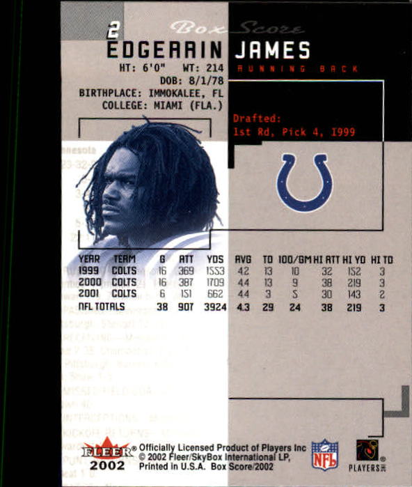 2002 Box Score (Fleer) Football "Main Set" Cards - Picture 5 of 296