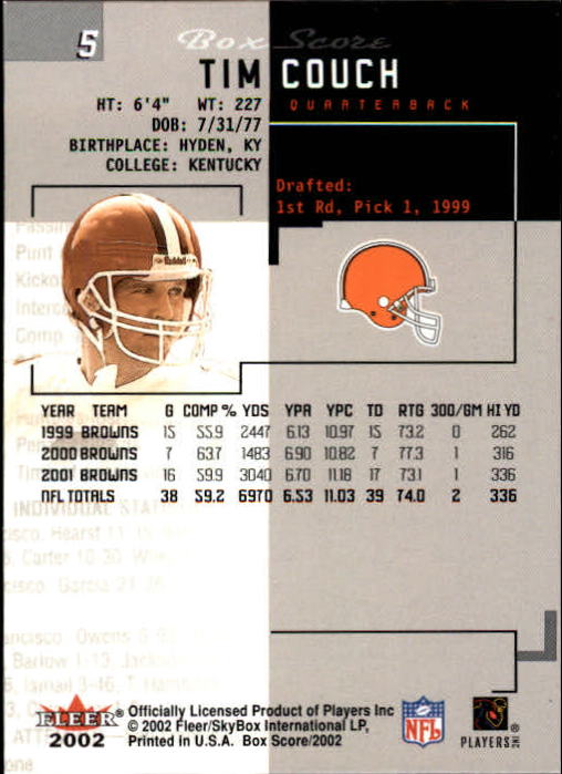 2002 Box Score (Fleer) Football "Main Set" Cards - Picture 11 of 296