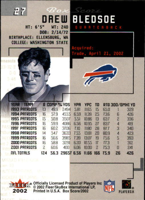 2002 Box Score (Fleer) Football "Main Set" Cards - Picture 51 of 296