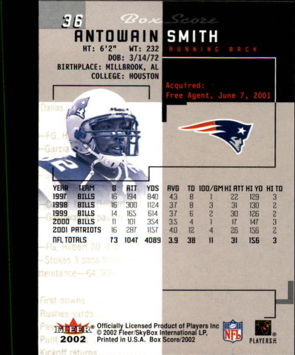 2002 Box Score (Fleer) Football "Main Set" Cards - Picture 67 of 296