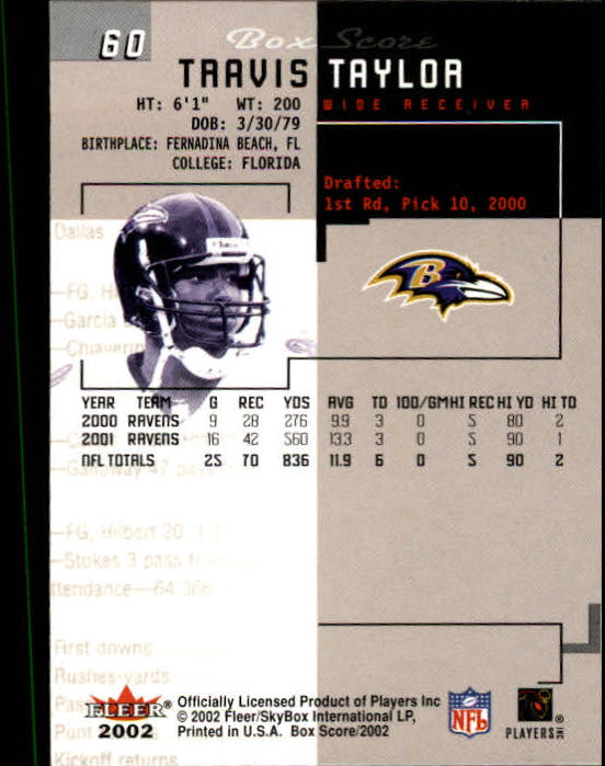 2002 Box Score (Fleer) Football "Main Set" Cards - Picture 115 of 296