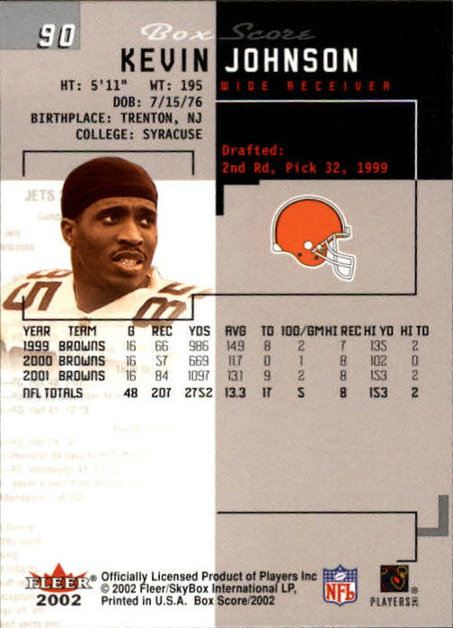 2002 Box Score (Fleer) Football "Main Set" Cards - Picture 174 of 296