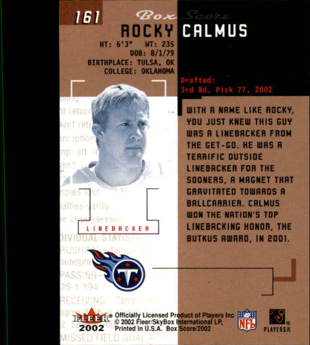 2002 Box Score (Fleer) Football "Main Set" Cards - Picture 260 of 296