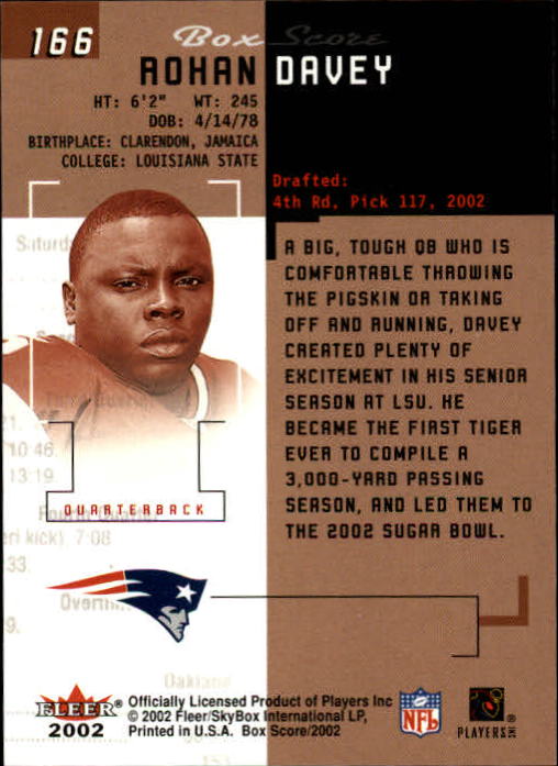 2002 Box Score (Fleer) Football "Main Set" Cards - Picture 270 of 296