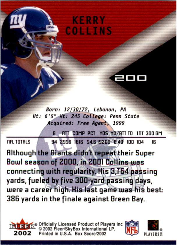 2002 Fleer Box Score FOOTBALL You Pick - Picture 322 of 390