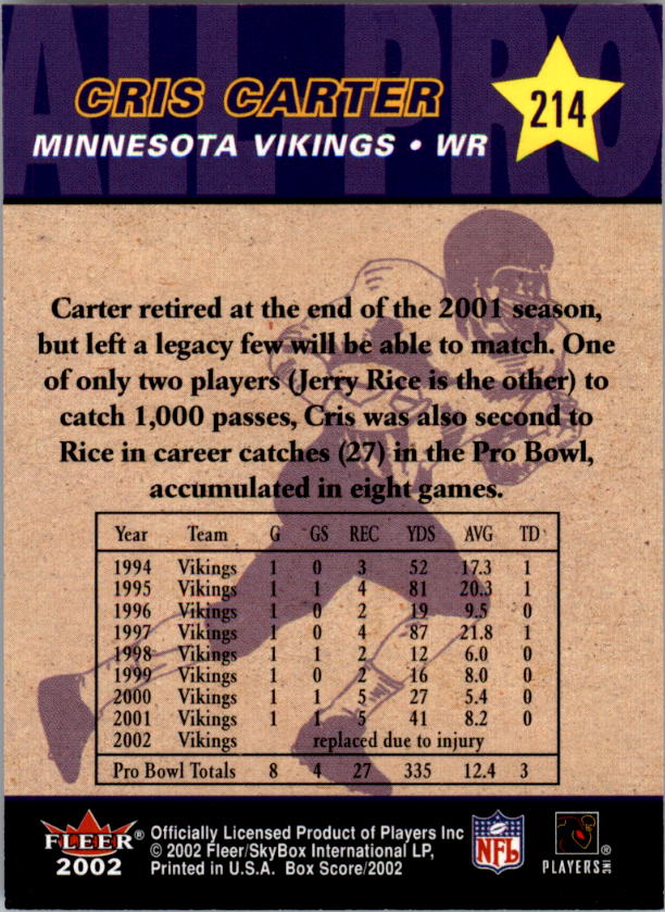 2002 Fleer Box Score FOOTBALL You Pick - Picture 346 of 390