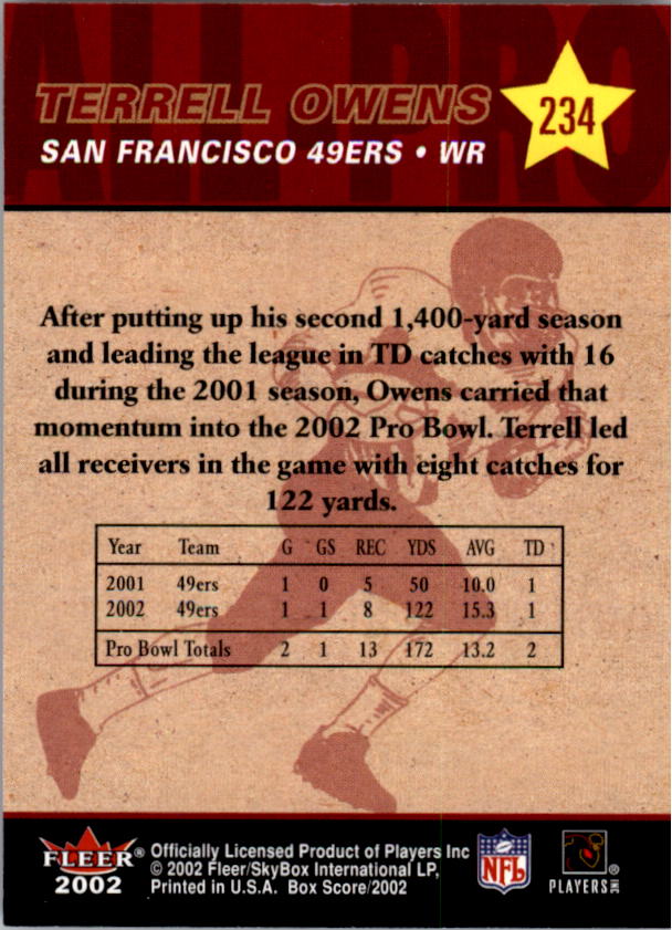 2002 Fleer Box Score FOOTBALL You Pick - Picture 382 of 390