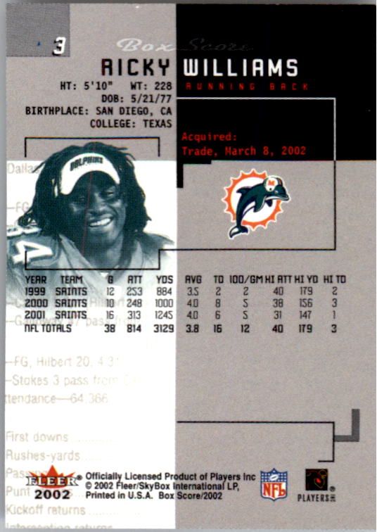 2002 Fleer Box Score FOOTBALL Classic Miniatures YOU PICK - Picture 7 of 59