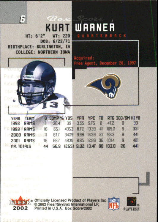 2002 Fleer Box Score FOOTBALL Classic Miniatures YOU PICK - Picture 13 of 59