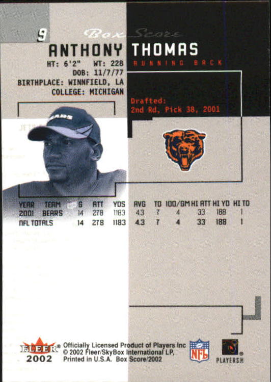 2002 Fleer Box Score FOOTBALL Classic Miniatures YOU PICK - Picture 19 of 59