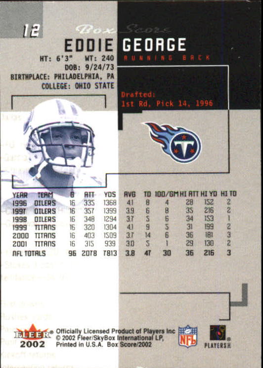 2002 Fleer Box Score FOOTBALL Classic Miniatures YOU PICK - Picture 25 of 59