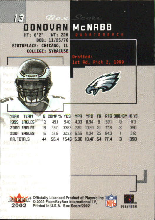 2002 Fleer Box Score FOOTBALL Classic Miniatures YOU PICK - Picture 27 of 59