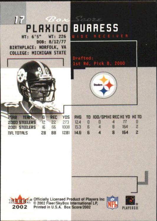 2002 Fleer Box Score FOOTBALL Classic Miniatures YOU PICK - Picture 35 of 59