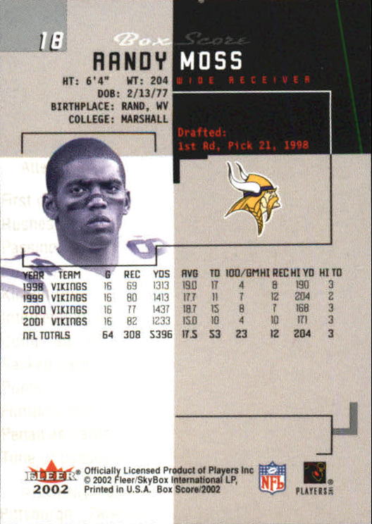 2002 Fleer Box Score FOOTBALL Classic Miniatures YOU PICK - Picture 37 of 59