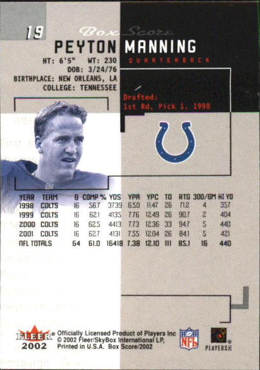 2002 Fleer Box Score FOOTBALL Classic Miniatures YOU PICK - Picture 39 of 59