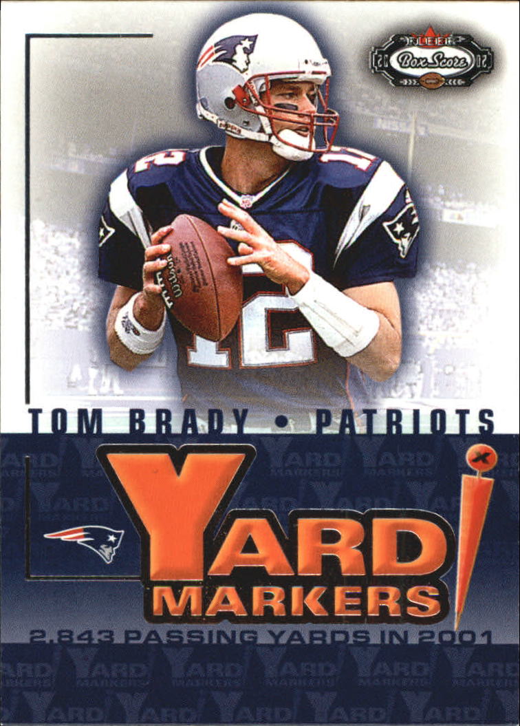2002 Fleer Box Score Yard Markers #1 Tom Brady