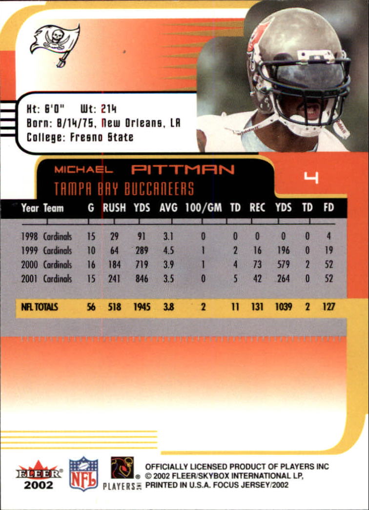 2002 Focus JE (Fleer) Football "Main Set" Cards - Picture 9 of 225
