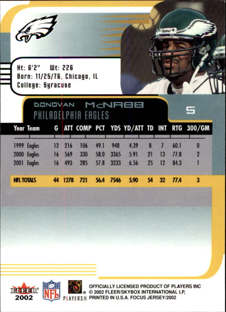 2002 Focus JE (Fleer) Football "Main Set" Cards - Picture 11 of 225