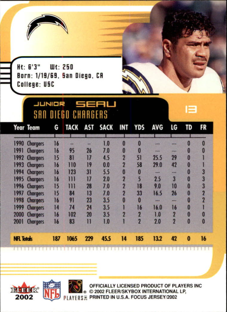 2002 Focus JE (Fleer) Football "Main Set" Cards - Picture 27 of 225