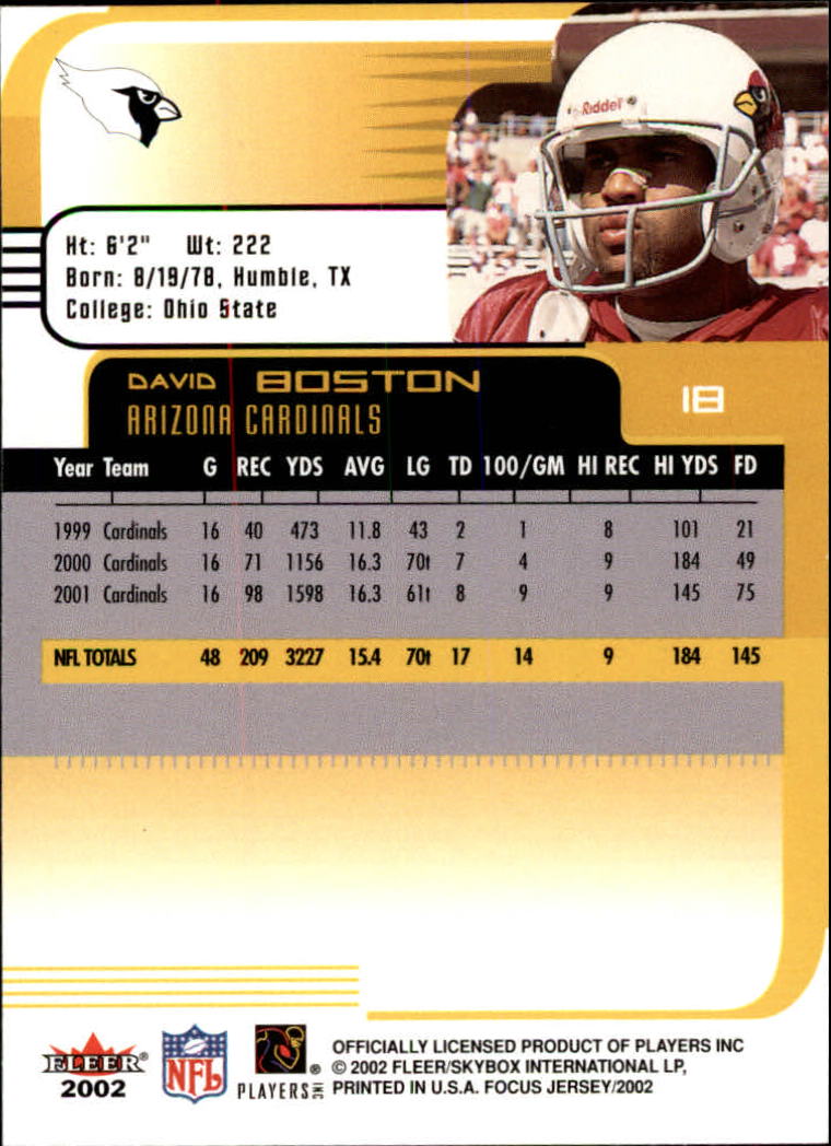 2002 Focus JE (Fleer) Football "Main Set" Cards - Picture 37 of 225
