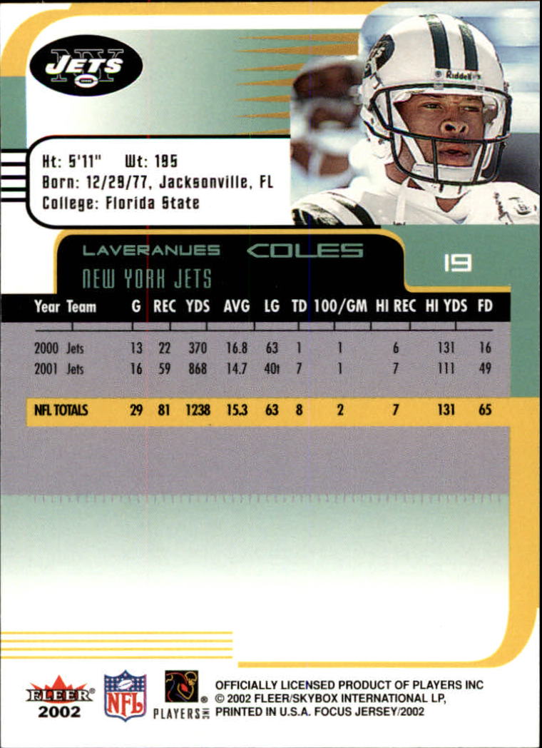 2002 Focus JE (Fleer) Football "Main Set" Cards - Picture 39 of 225