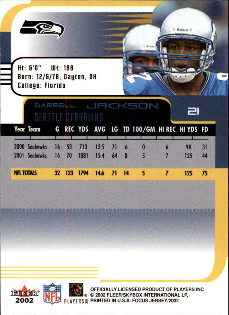 2002 Focus JE (Fleer) Football "Main Set" Cards - Picture 43 of 225
